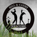 Customized Golf Couple Yard Sign