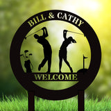 Customized Golf Couple Yard Sign