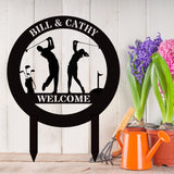 Customized Golf Couple Yard Sign