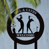 Customized Golf Couple Yard Sign