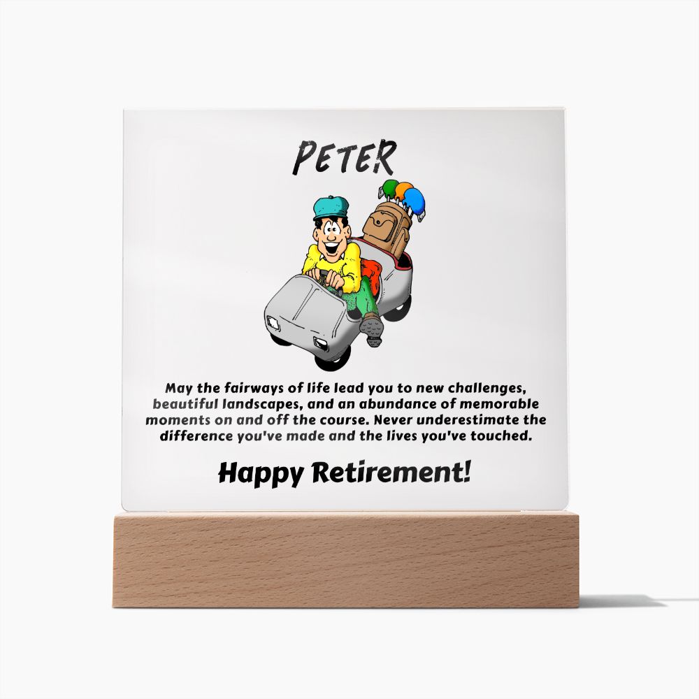 Square Plaque Golf Retirement1