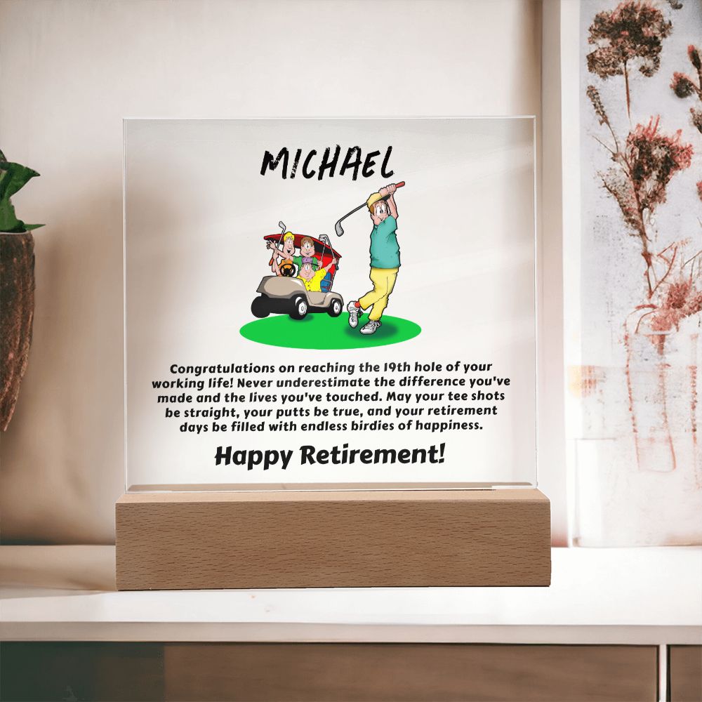 Square Plaque Golf Retirement2