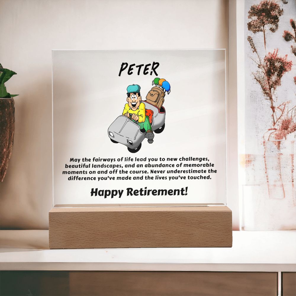 Square Plaque Golf Retirement1