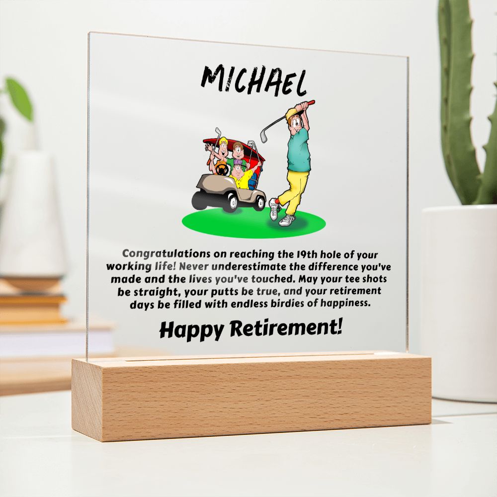 Square Plaque Golf Retirement2