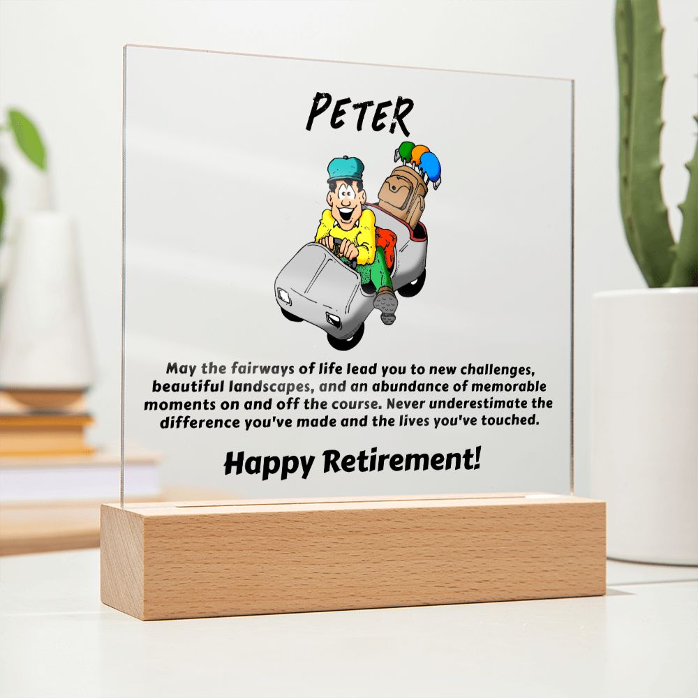 Square Plaque Golf Retirement1