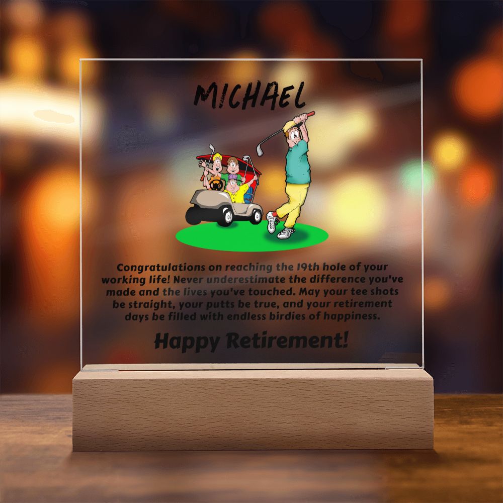 Square Plaque Golf Retirement2