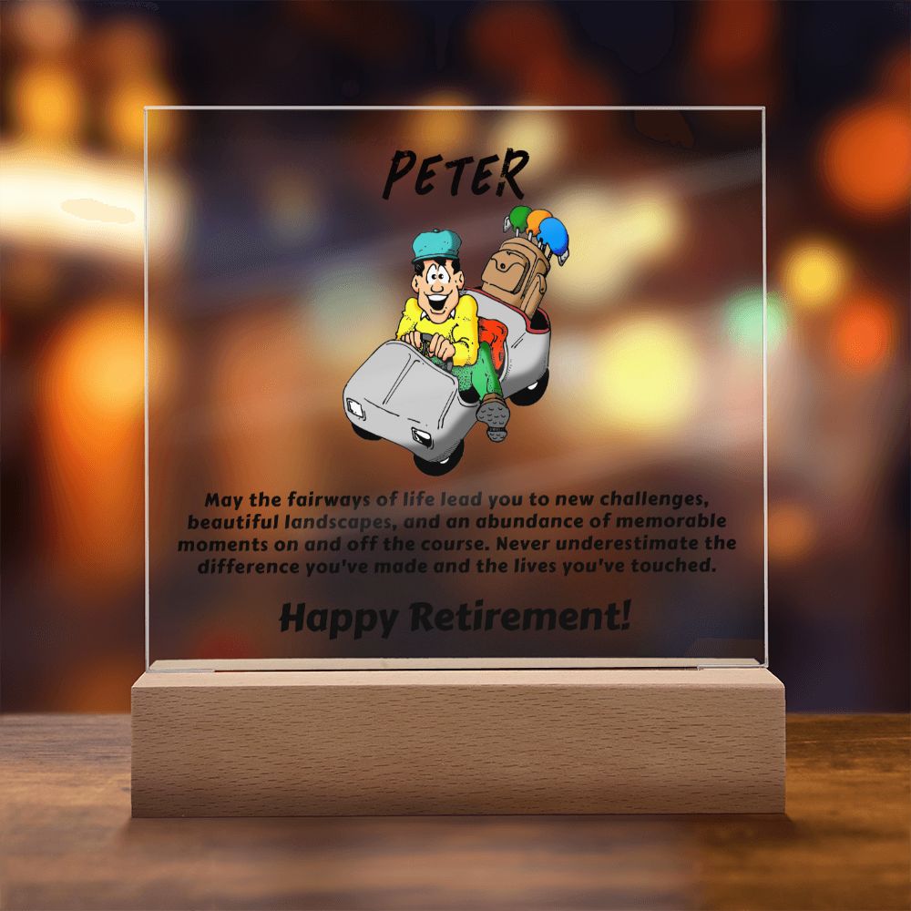 Square Plaque Golf Retirement1