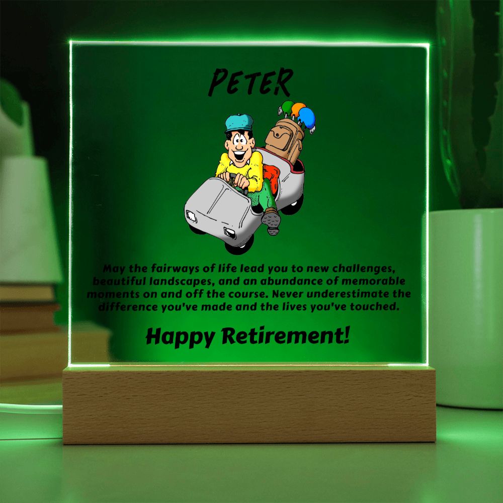 Square Plaque Golf Retirement1