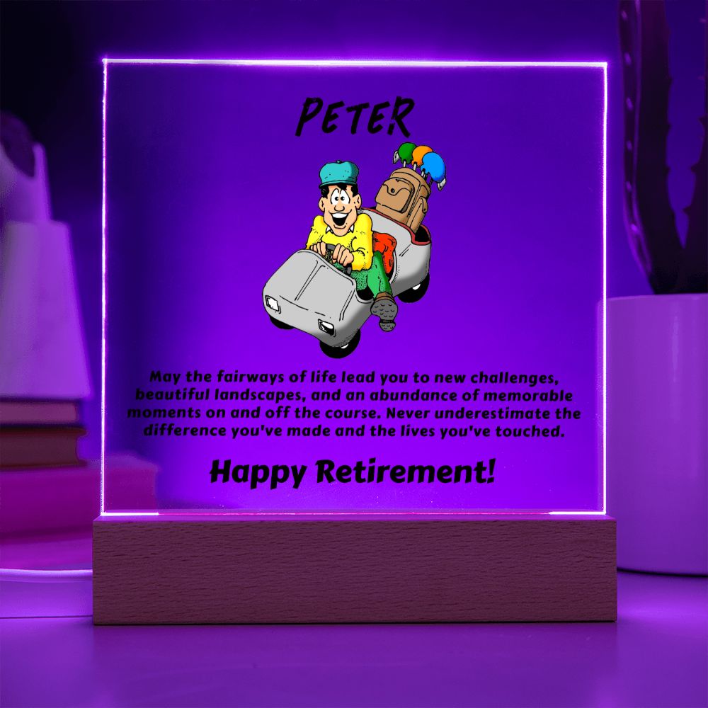 Square Plaque Golf Retirement1