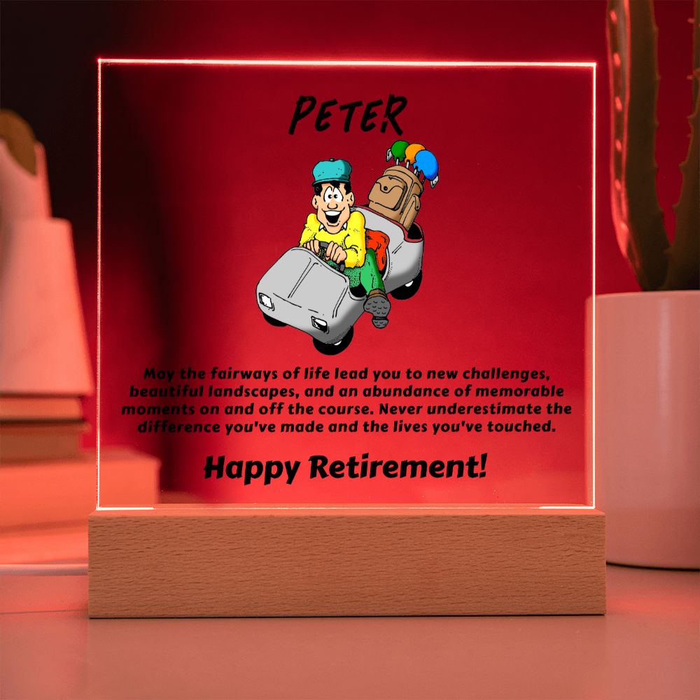 Square Plaque Golf Retirement1