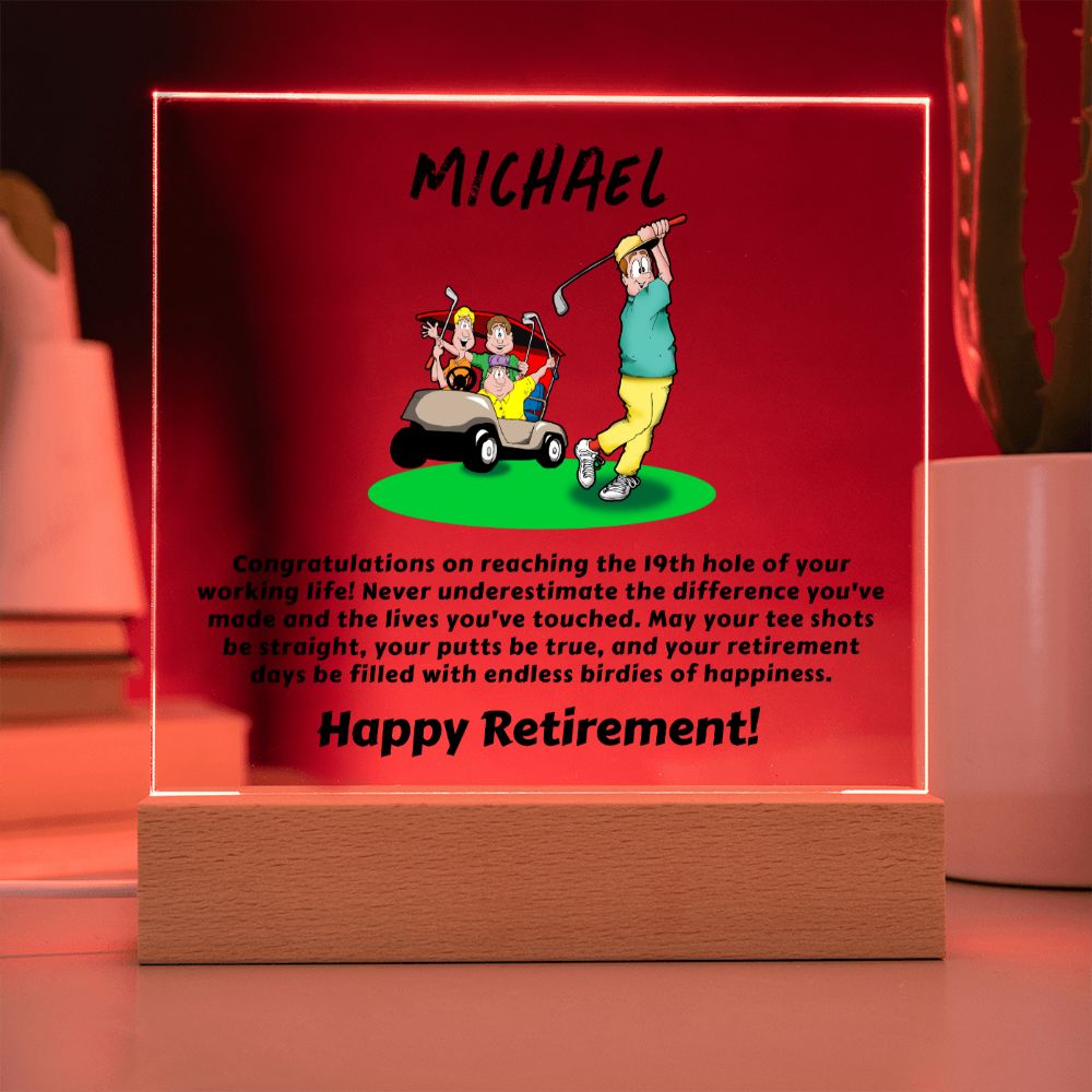 Square Plaque Golf Retirement2