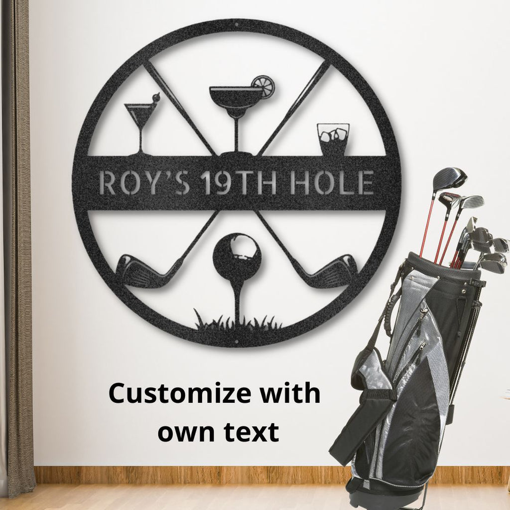 19th Hole Casual Monogram - Steel Sign