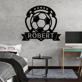 Soccer Plaque Monogram - Steel Sign