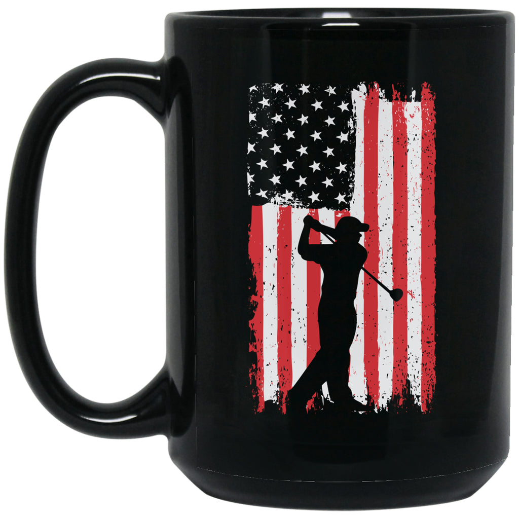 American Flag Golf Mug