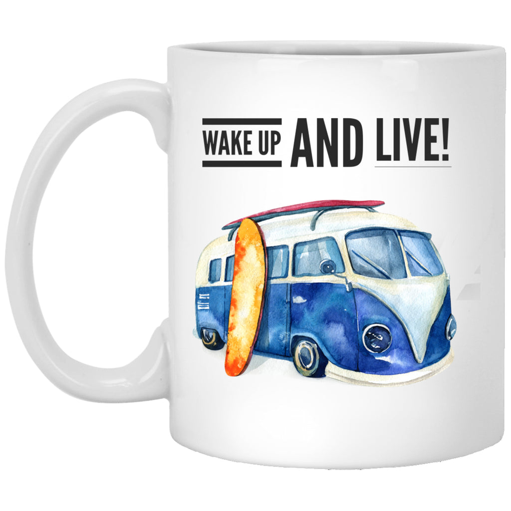 Wake Up and Live Surfing Coffee Mug