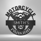 Motorcycle Parking Monogram - Steel Sign