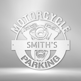 Motorcycle Parking Monogram - Steel Sign