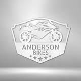 Bike Shop Monogram - Steel sign