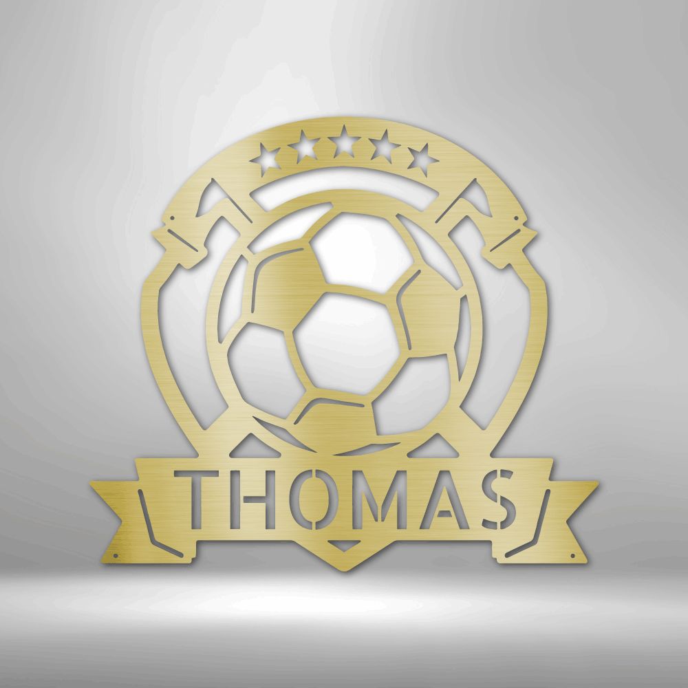 Soccer Plaque Monogram - Steel Sign