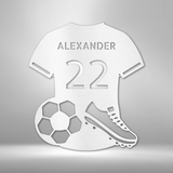 Soccer Jersey Monogram - Steel Sign