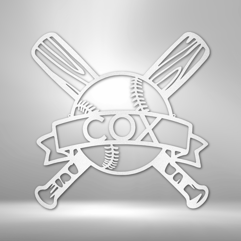 Baseball Monogram - Metal Sign