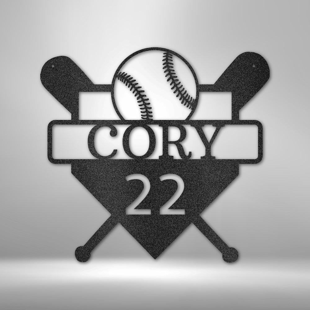 Custom Baseball Monogram - Metal Sign