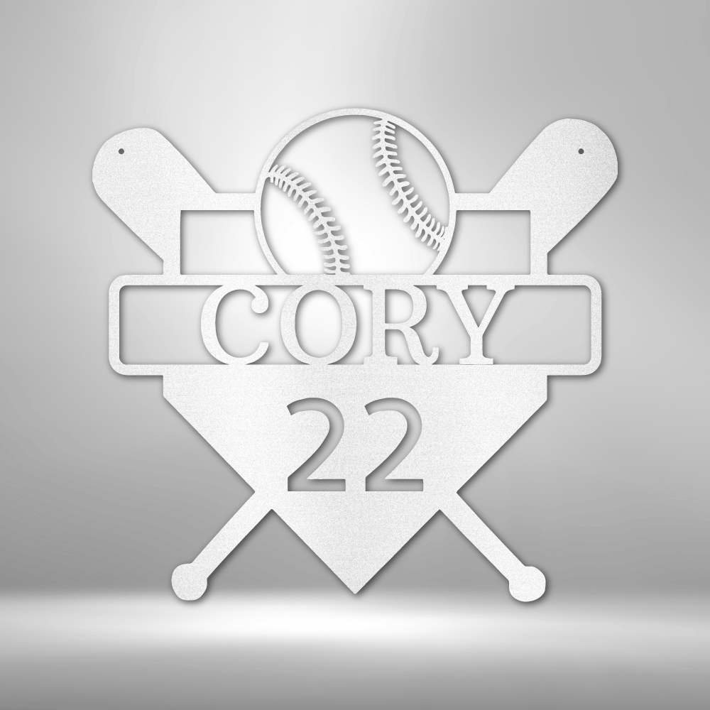 Custom Baseball Monogram - Metal Sign