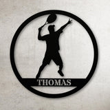 Personalized Tennis Male Metal Art