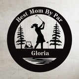 Golf Female Metal Art Sign