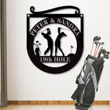 Golf Couple Hanging Sign