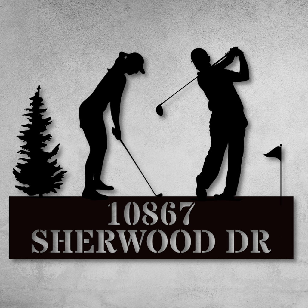 Golf Couple address monogram