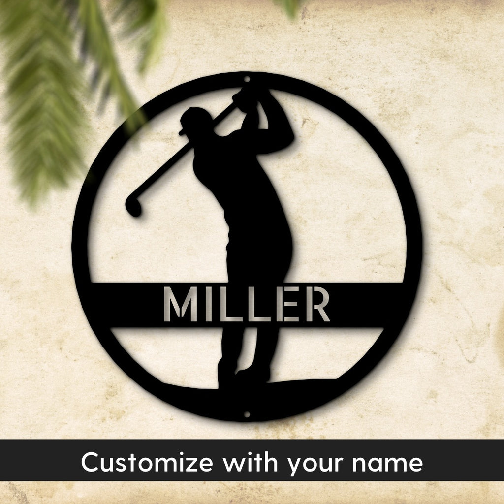 Golfer Monogram - Steel Sign